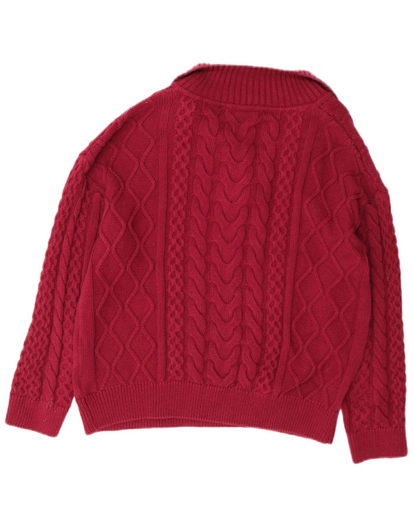 Crew Clothing Maglione da donna con collo alto UK 12 Cotone bordeaux medio