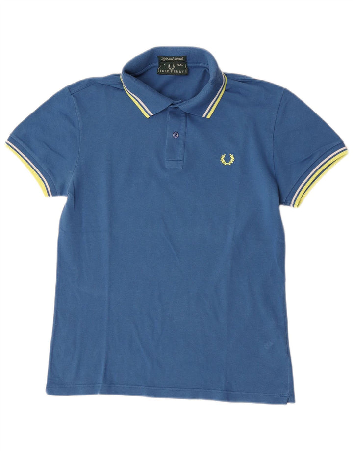 Polo Fred Perry da uomo leggera ed elasticizzata in cotone a righe blu medio
