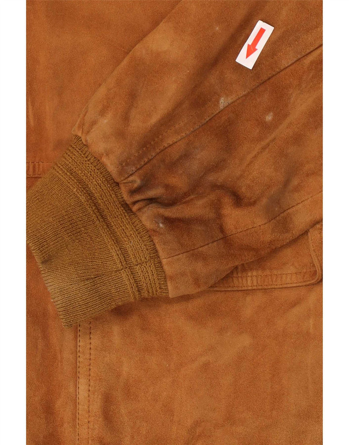Giacca in pelle scamosciata da uomo Zarro UK 40 grande in pelle marrone