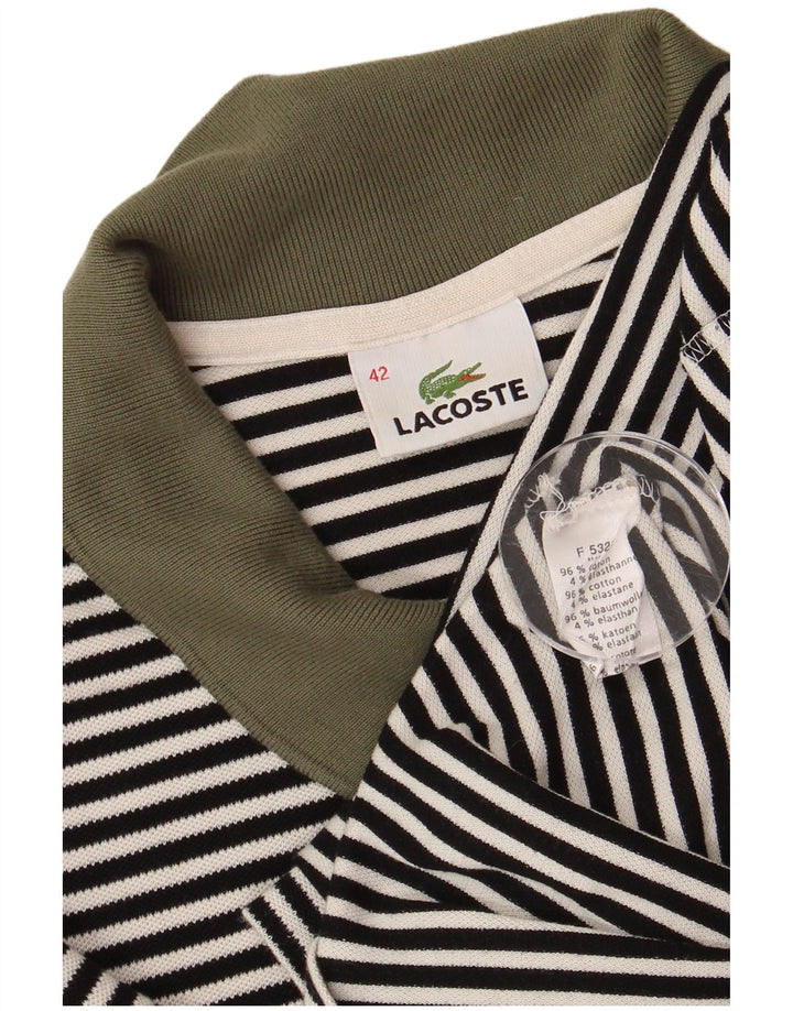 Polo da donna Lacoste taglia 42 grande in cotone a righe nere
