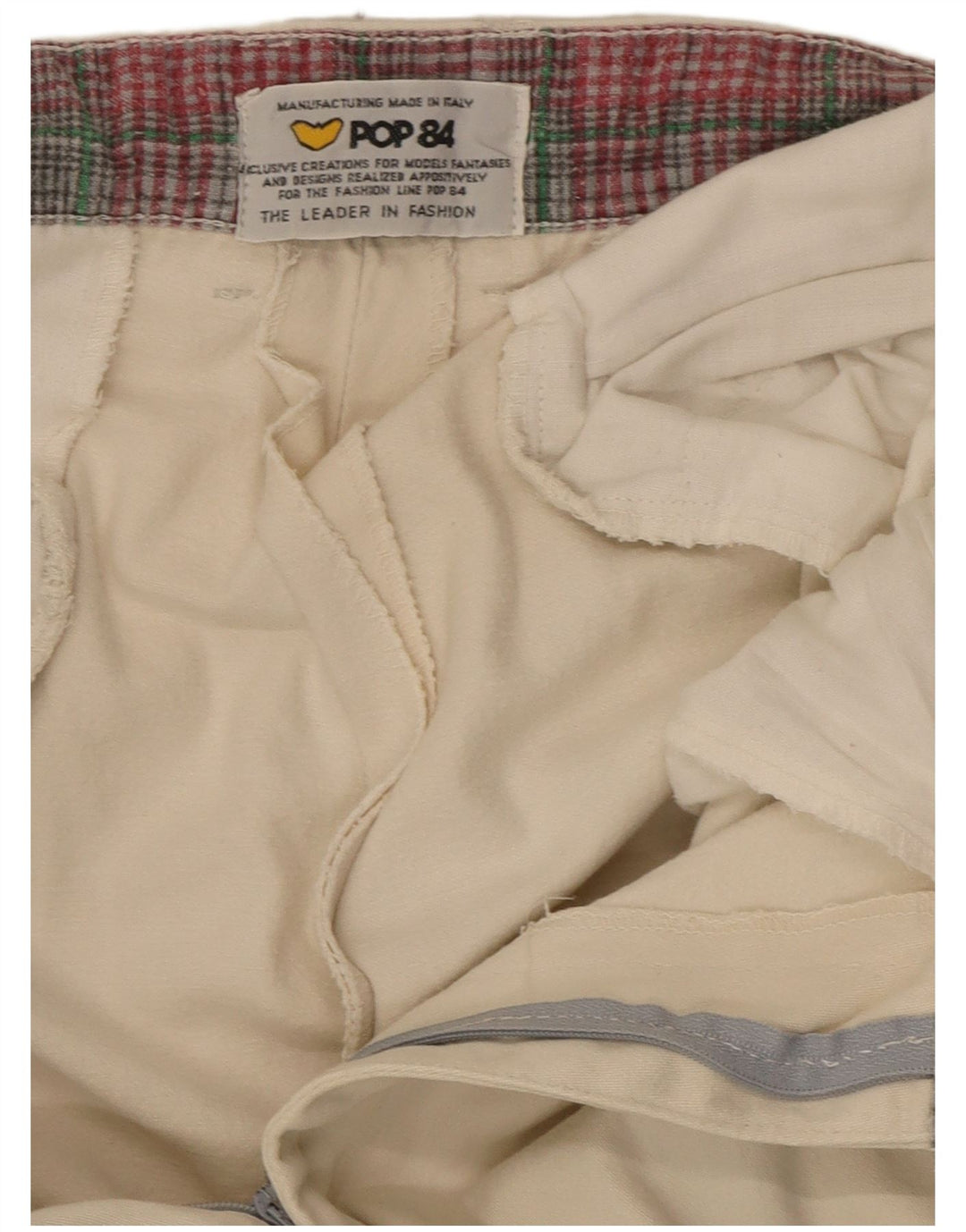 Pantaloni da abito dritti da uomo POP 84 W30 L32 bianco sporco