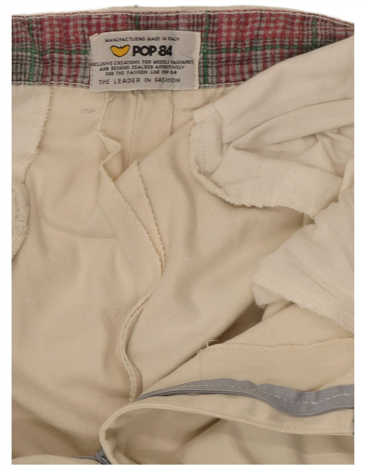 Pantaloni da abito dritti da uomo POP 84 W30 L32 bianco sporco