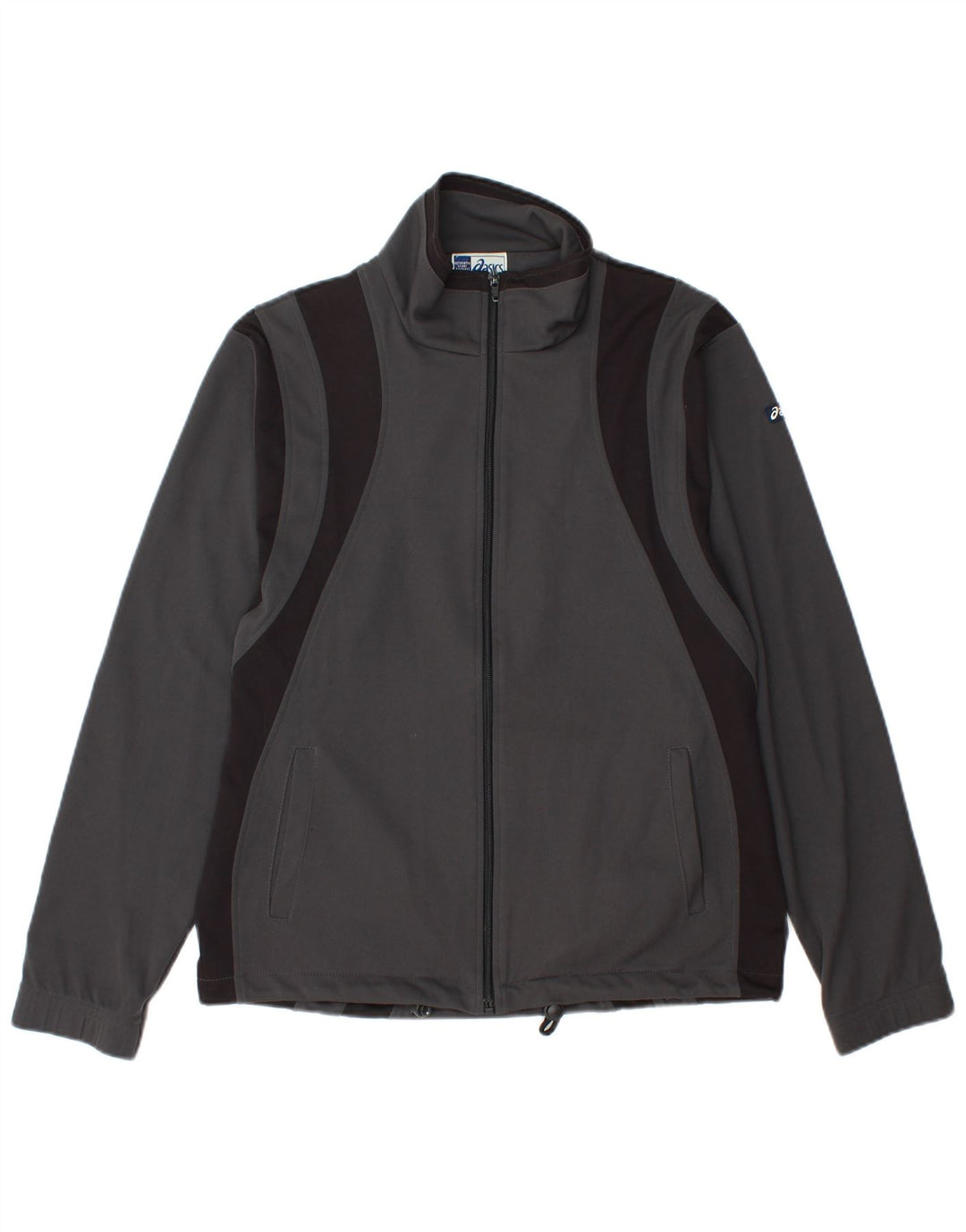 Giacca da ginnastica ASICS da uomo, piccola, in poliestere color block grigio