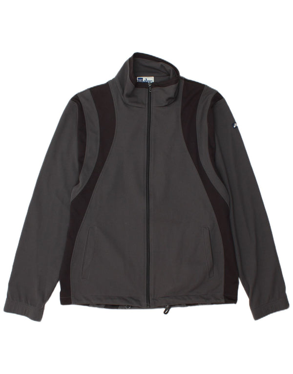 Giacca da ginnastica ASICS da uomo, piccola, in poliestere color block grigio