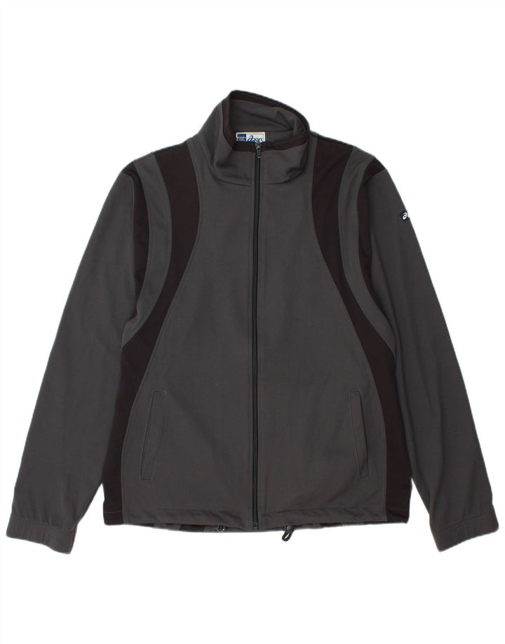 Giacca da ginnastica ASICS da uomo, piccola, in poliestere color block grigio