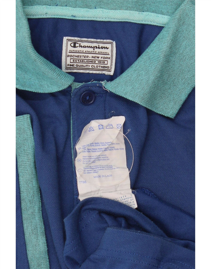 Polo da rugby da uomo CHAMPION in cotone blu medio