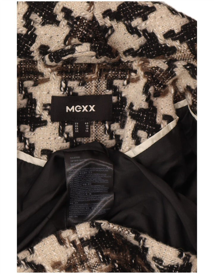 Cappotto da donna Mexx UK 14 grande lana pied de poule nera