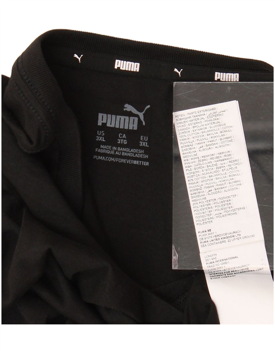 Maglietta da uomo PUMA Top 3XL in cotone nero