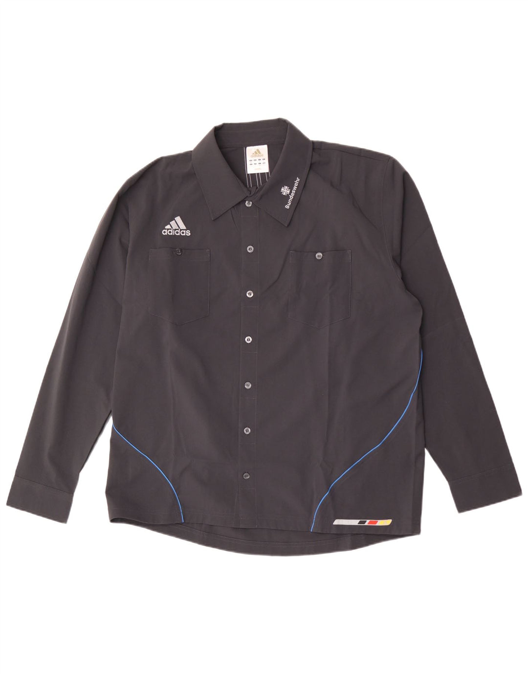 Maglietta grafica da uomo Adidas UK 44/46 grande poliestere blu navy