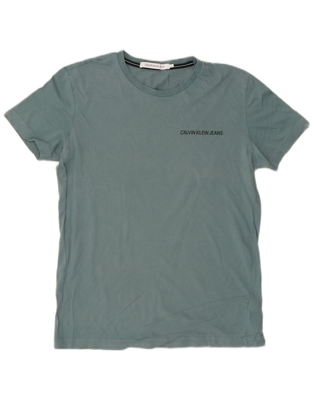 Calvin Klein Jeans T-shirt da uomo Top Large in cotone blu