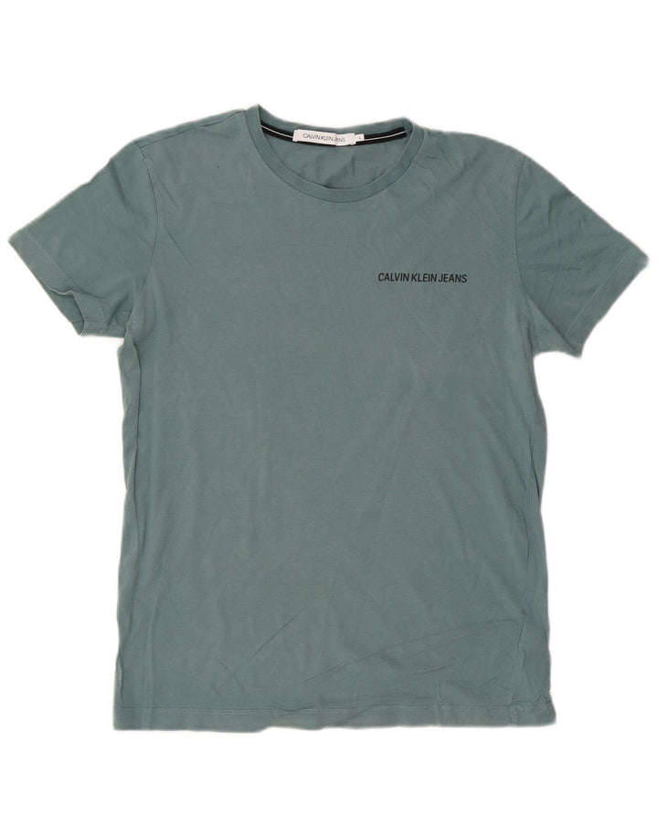 Calvin Klein Jeans T-shirt da uomo Top Large in cotone blu