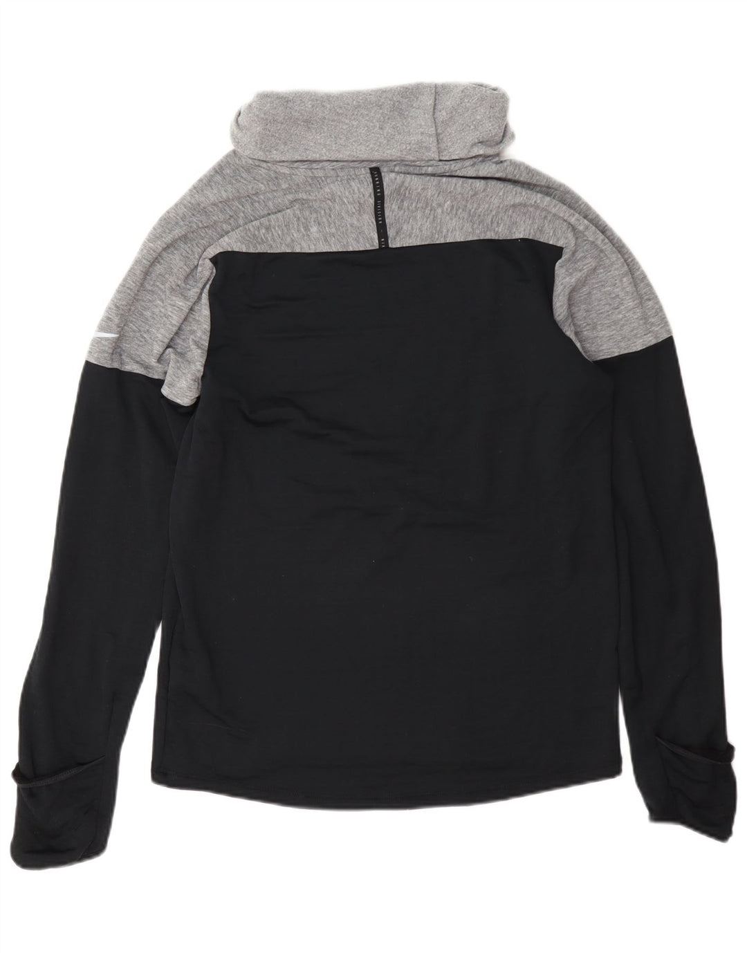 Felpa Nike Therma-Fit da donna con collo alto, maglione piccolo grigio color block