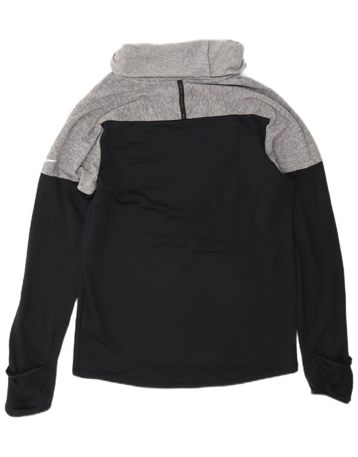 Felpa Nike Therma-Fit da donna con collo alto, maglione piccolo grigio color block