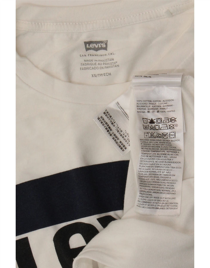 T-shirt grafica oversize da donna LEVI'S UK 6 XS cotone bianco