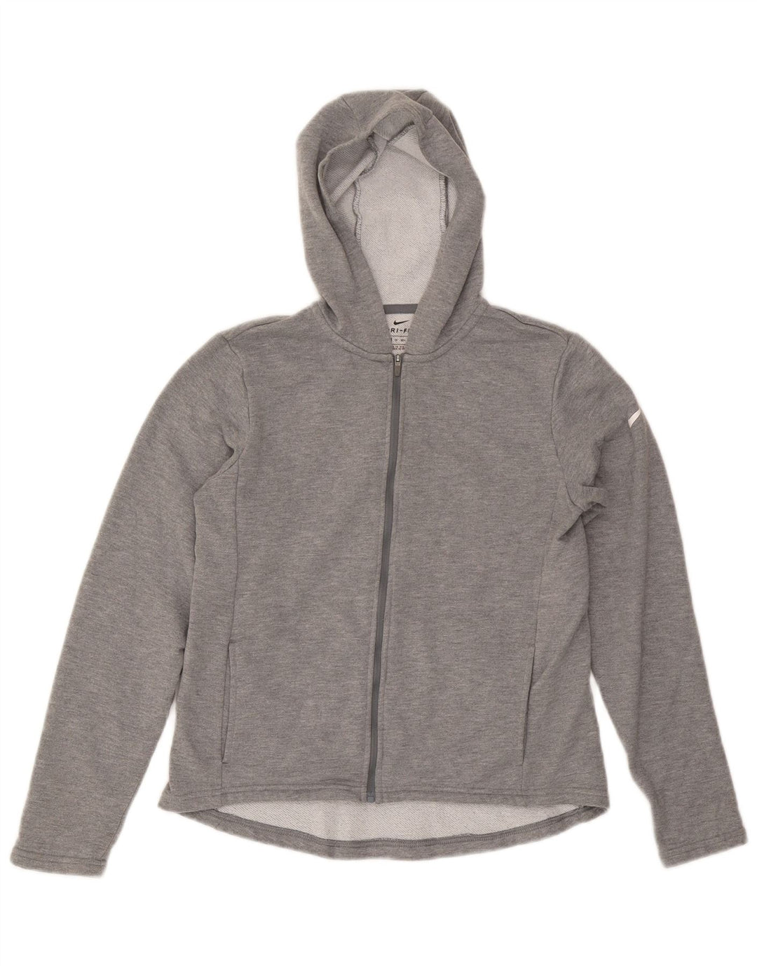 Felpa con cappuccio e zip da donna Nike UK 6 XS poliestere grigio