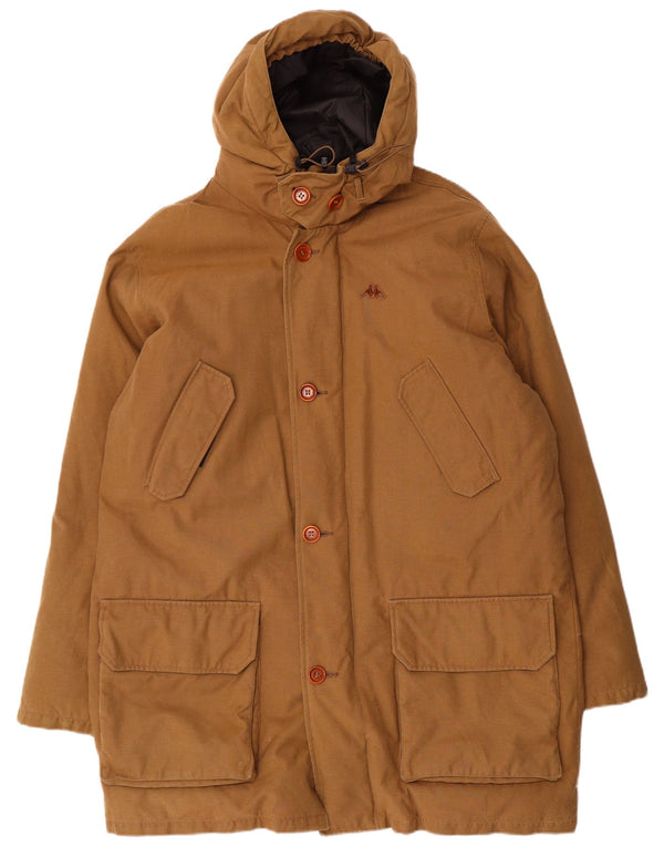 Cappotto imbottito con cappuccio da uomo Kappa UK 42 XL cotone marrone
