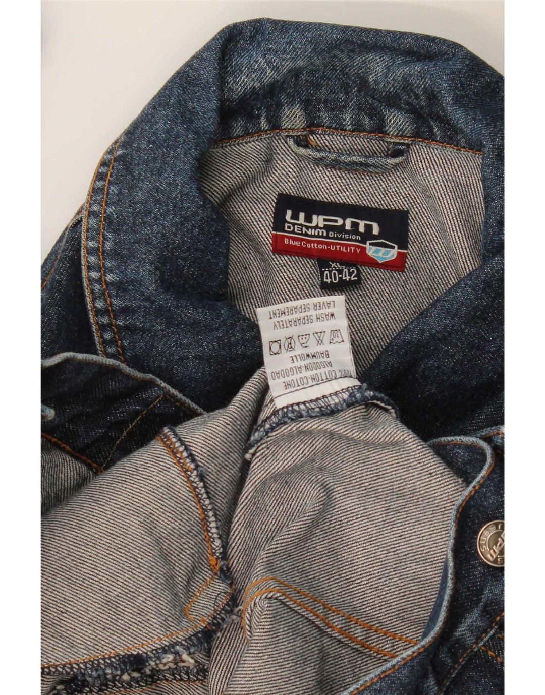 Giacca in denim da uomo WPM UK 42 XL cotone blu