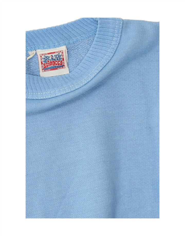 SCIROCCO Mens Crew Neck Jumper Sweater Medium Blue Colourblock Cotton Vintage Scirocco and Second-Hand Scirocco from Messina Hembry 