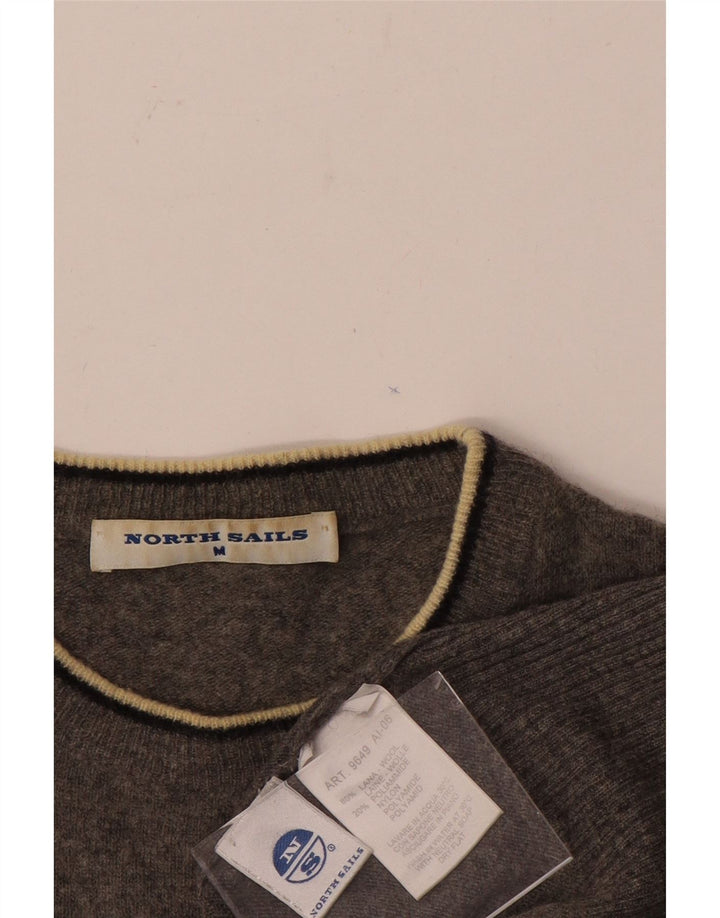 Maglione girocollo con grafica da uomo North Sails in lana screziata grigio medio