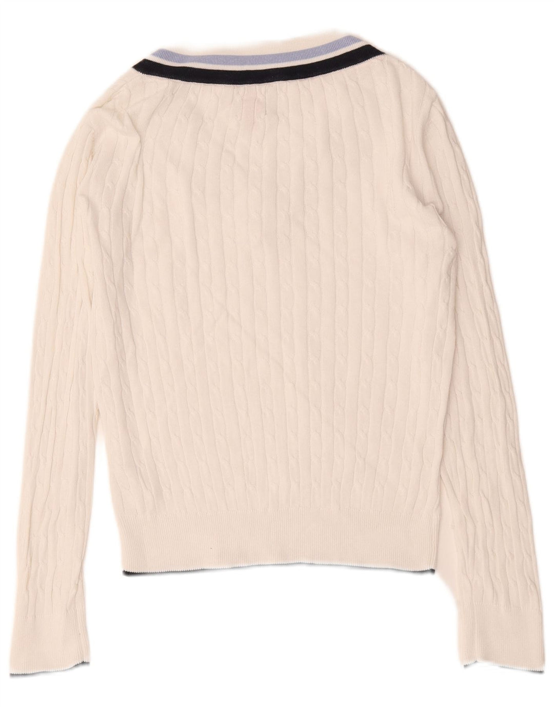 Musto Maglione da donna oversize con scollo a V UK 10 Piccolo cotone bianco