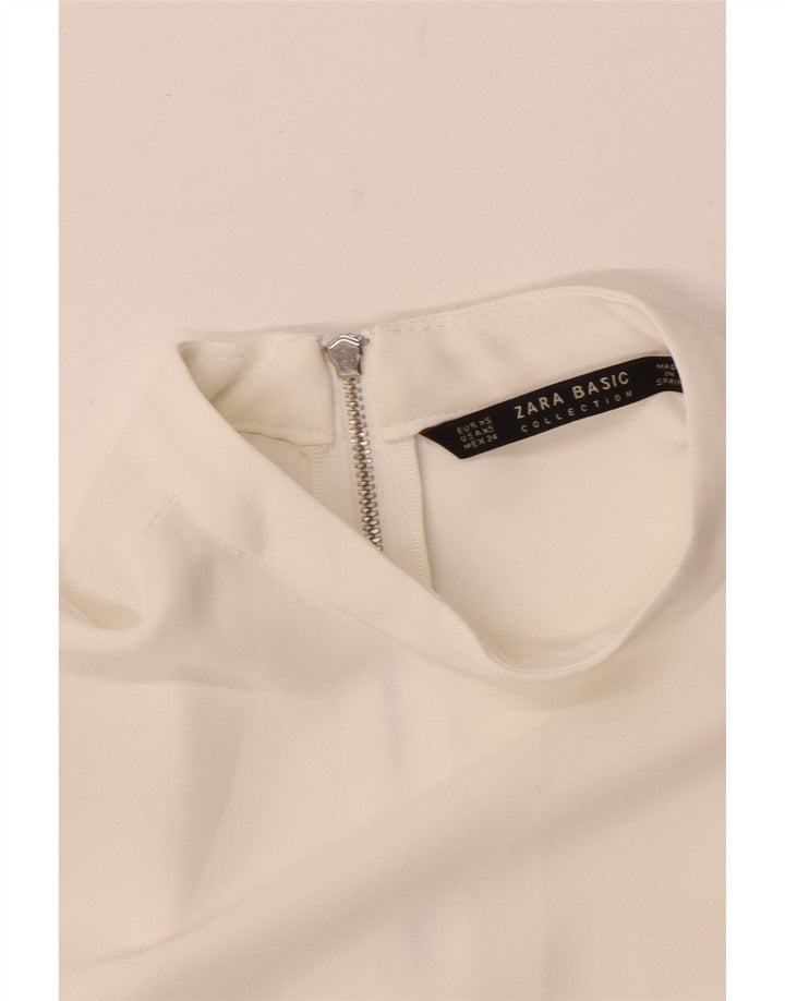 Top Zara con maniche a 3/4 da donna UK 6 XS bianco