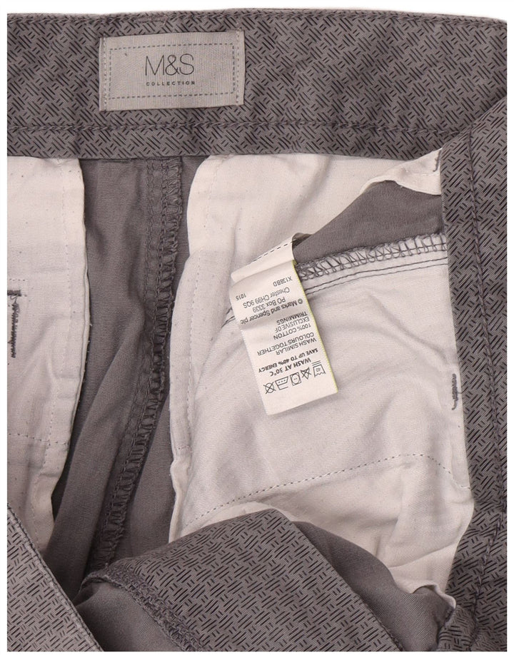 Pantaloncini cargo da uomo Marks & Spencer W34 grande cotone geometrico grigio