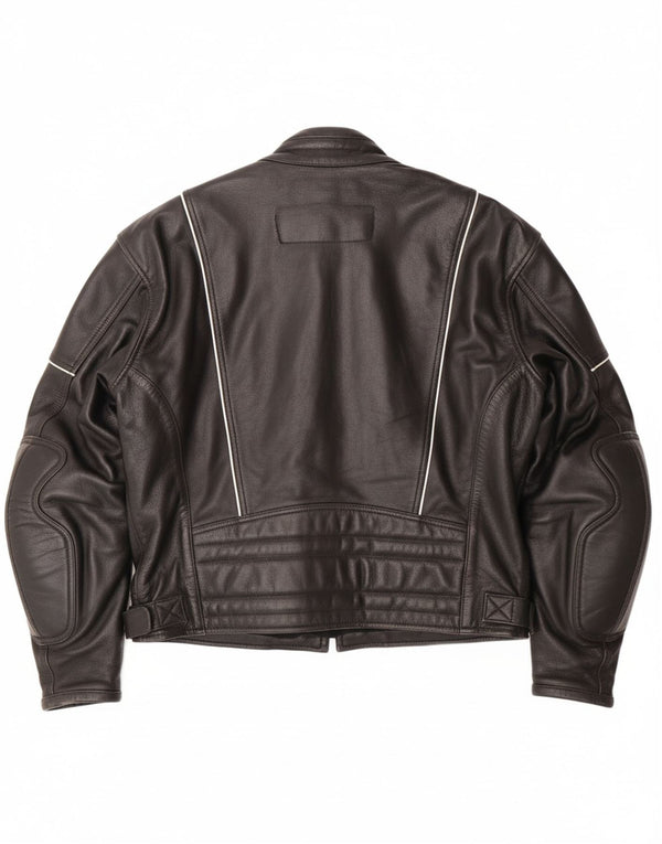 Giacca da pilota in pelle da uomo VINTAGE UK 46 3XL Pelle nera