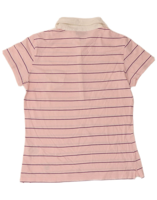 Polo da rugby da donna Sergio Tacchini UK 10 piccola in cotone a righe rosa