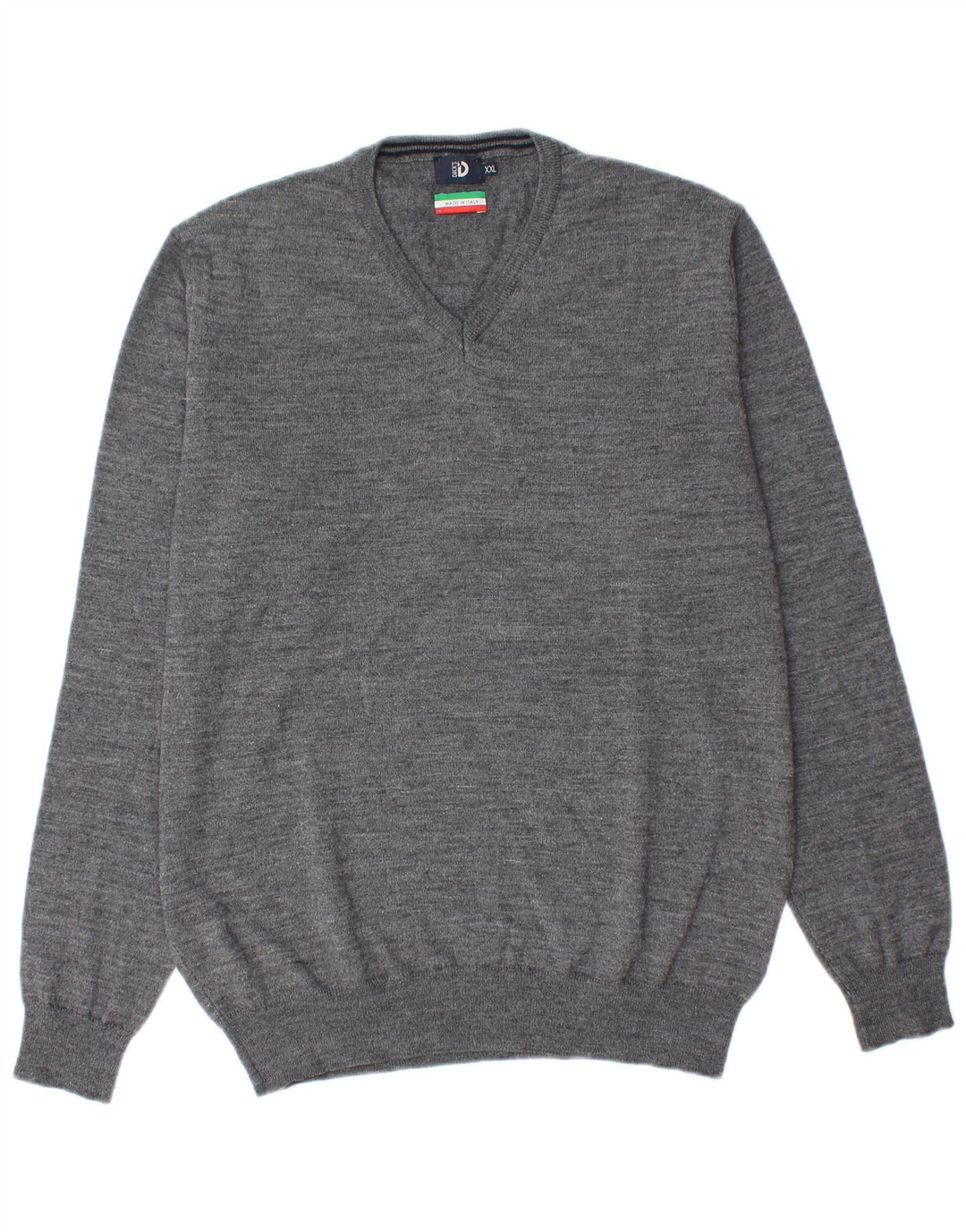 Maglione da uomo con scollo a V Dack's 2XL in lana grigia