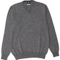 Maglione da uomo con scollo a V Dack's 2XL in lana grigia