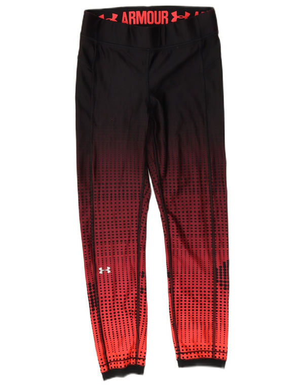 Leggings Heat Gear da donna Under Armour UK 10 Piccolo poliestere geometrico rosso
