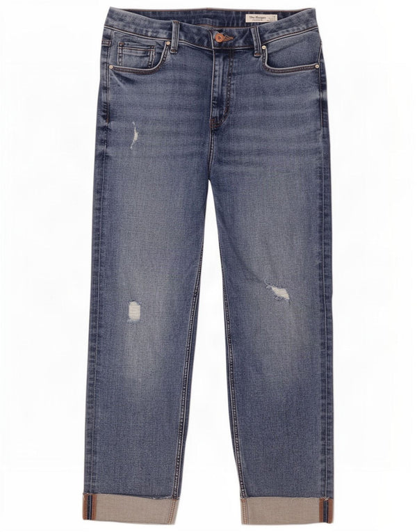 Jeans slim a vita alta da donna Marks & Spencer UK 14 Large W32 L26 Blu