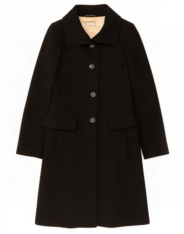 Max & Co. Womens Overcoat UK 10 Small Black Acetate