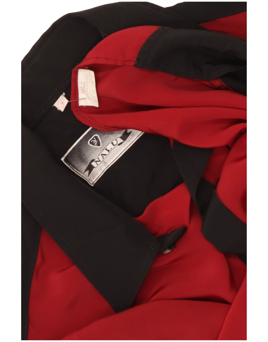 Camicia oversize da uomo vintage piccola in poliestere color block nero