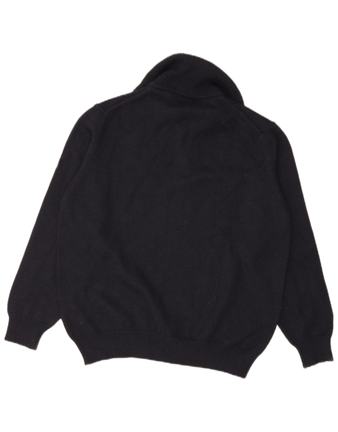 NAVIGARE Maglione da uomo con zip e collo in lana merino medio blu navy