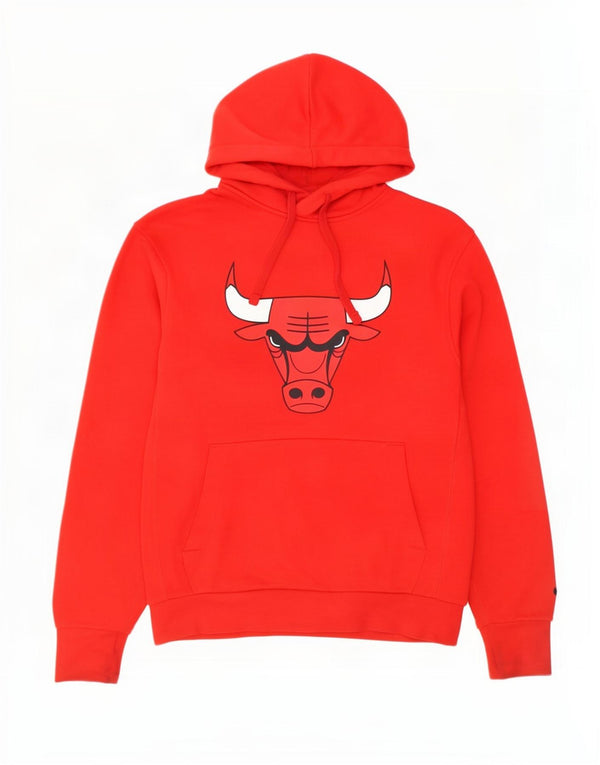 Felpa con cappuccio grafica Nike Chicago Bulls da uomo, piccola, in cotone rosso