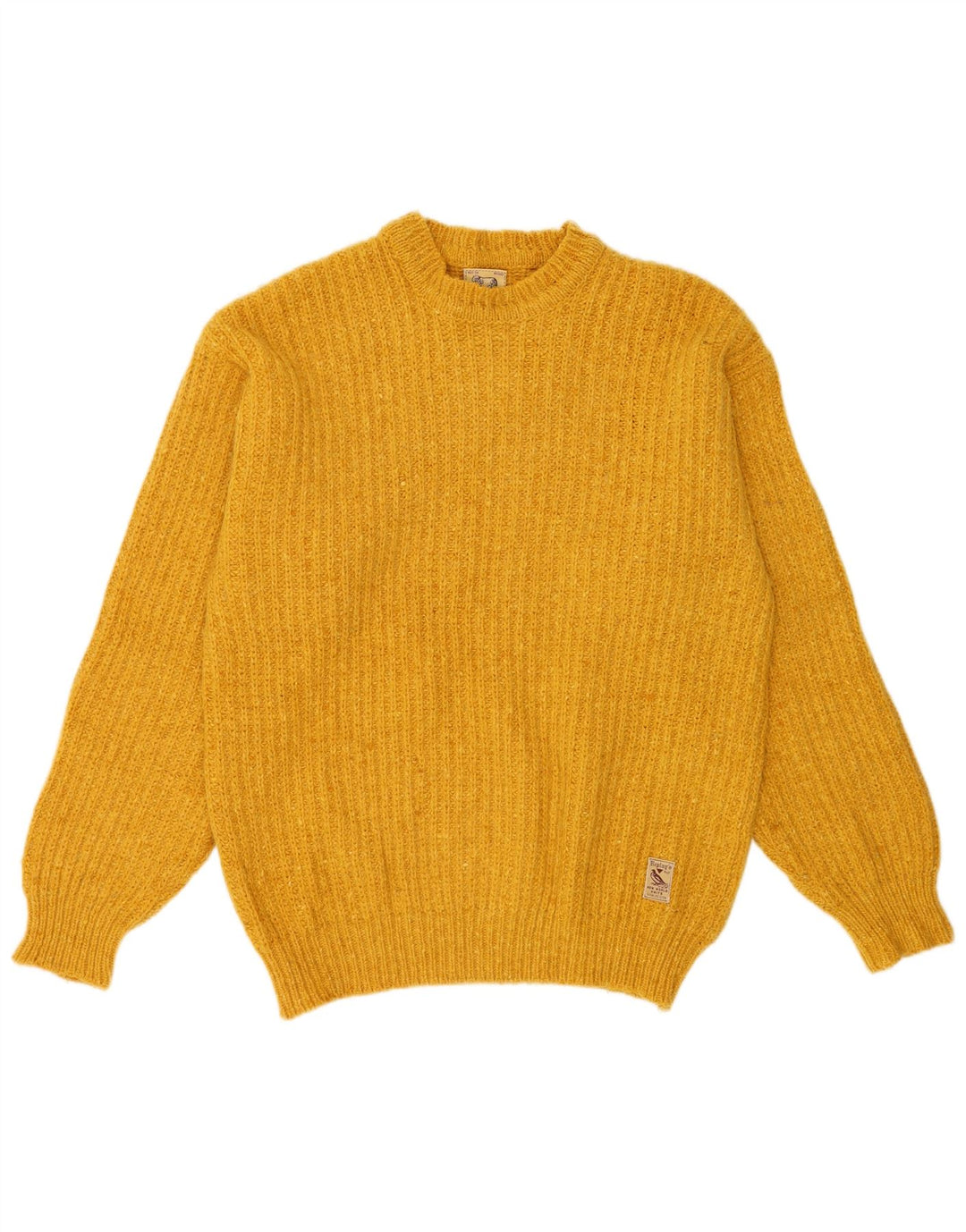 Replay Maglione girocollo da uomo in lana d'agnello grande giallo