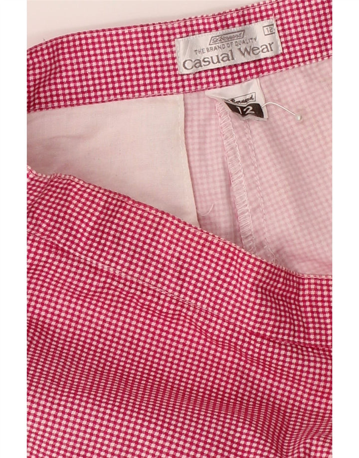 ST. BERNARD Womens Chino Shorts UK 12 Medium W28  Pink Check Vintage St. Bernard and Second-Hand St. Bernard from Messina Hembry 