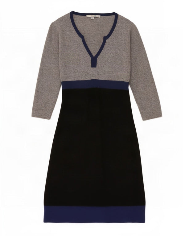 Abito maglione da donna con maniche a 3/4 Boden UK 10 Small Cotone color block grigio