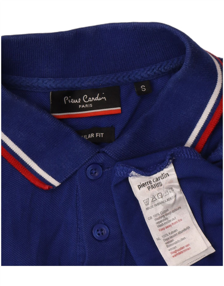 Polo da uomo Regular Fit Pierre Cardin piccola in cotone blu