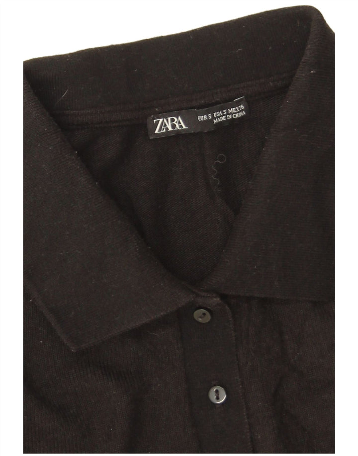 Polo da donna Zara UK 10 piccola in viscosa nera