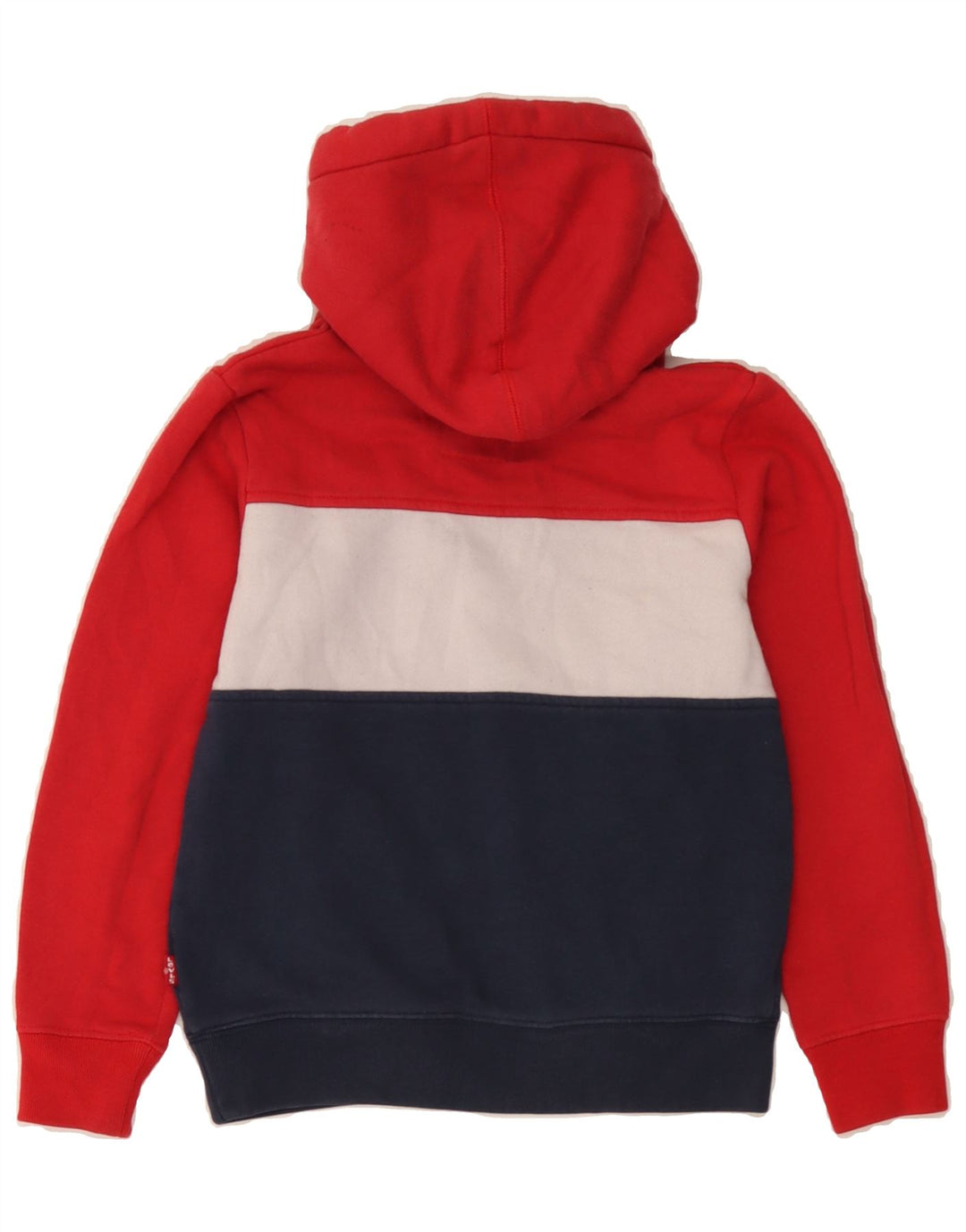 LEVI'S Boys Graphic Hoodie Jumper 9-10 Years Red Colourblock Vintage Levi's and Second-Hand Levi's from Messina Hembry 
