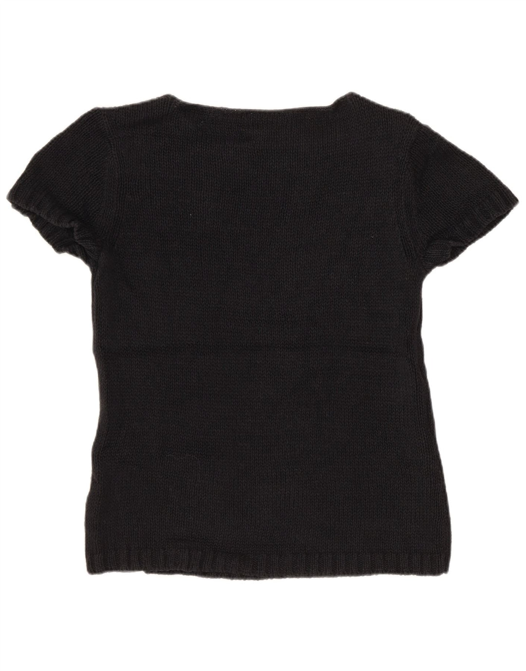 Eddie Bauer maglione da donna con scollo a barca corto UK 12 medio nero
