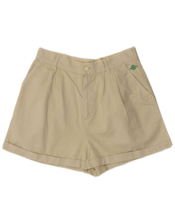 Benetton donne cintura alta Chino corti medio W28 Khaki cotone