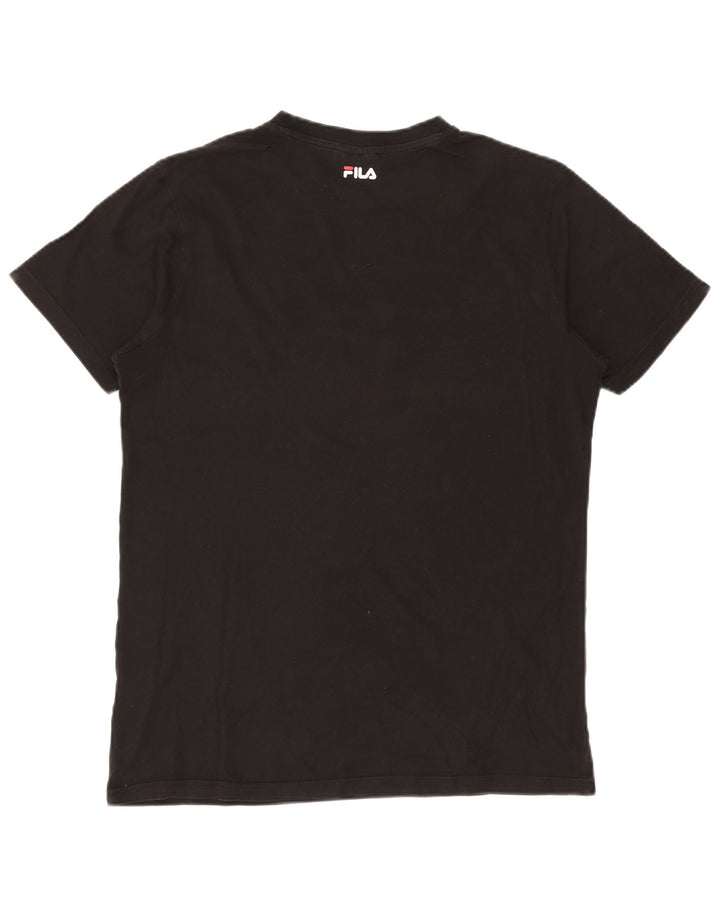 T-shirt grafica da uomo Fila Top in cotone nero medio
