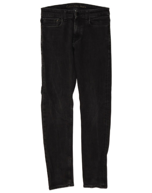 Jeans skinny da uomo Calvin Klein W28 L32 cotone nero