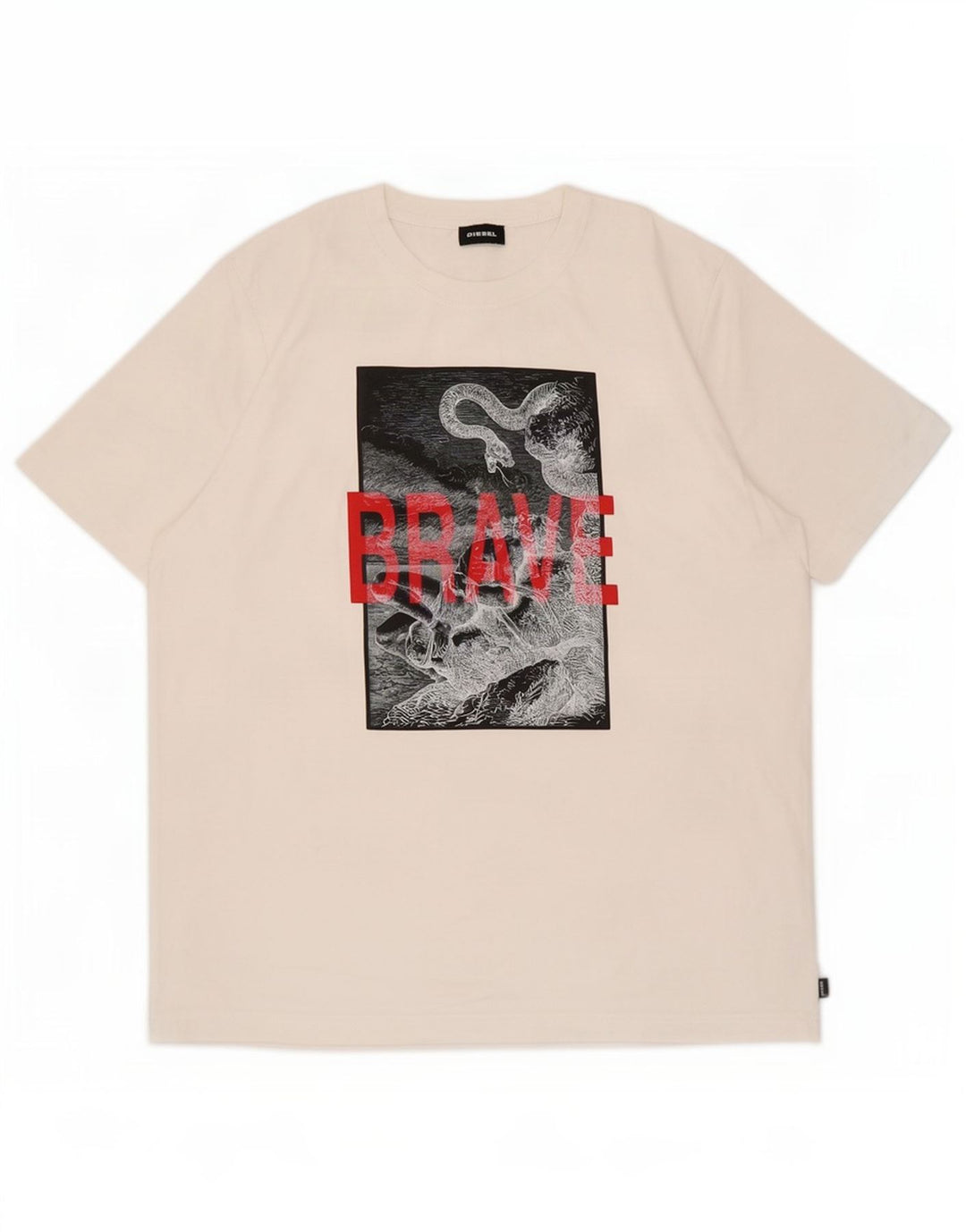 T-shirt grafica da uomo Diesel Top grande in cotone bianco