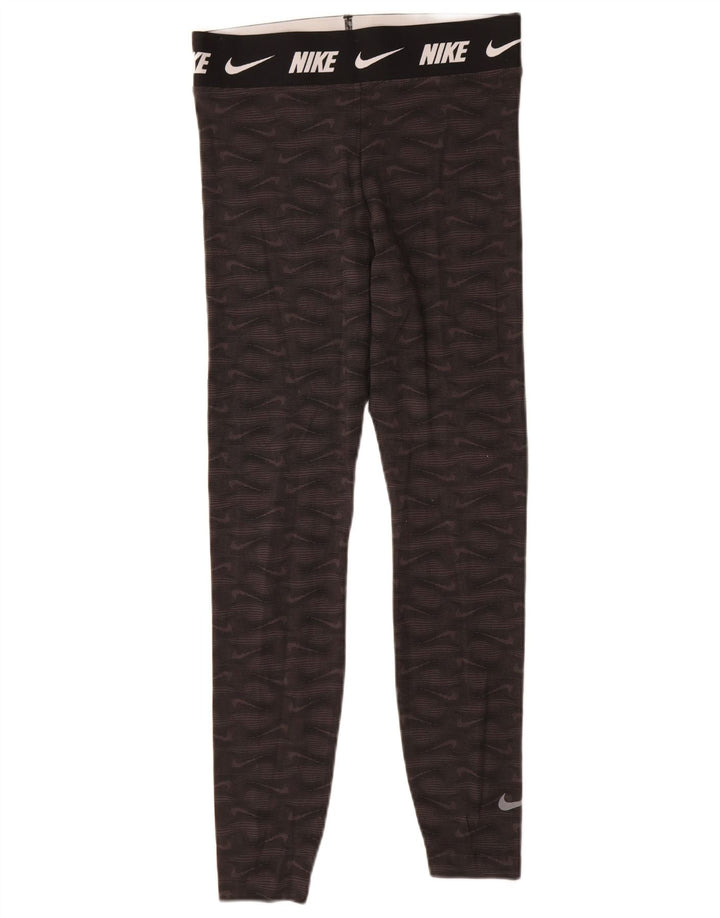 Leggings grafici Nike da donna con vestibilità attillata UK 12 cotone medio nero