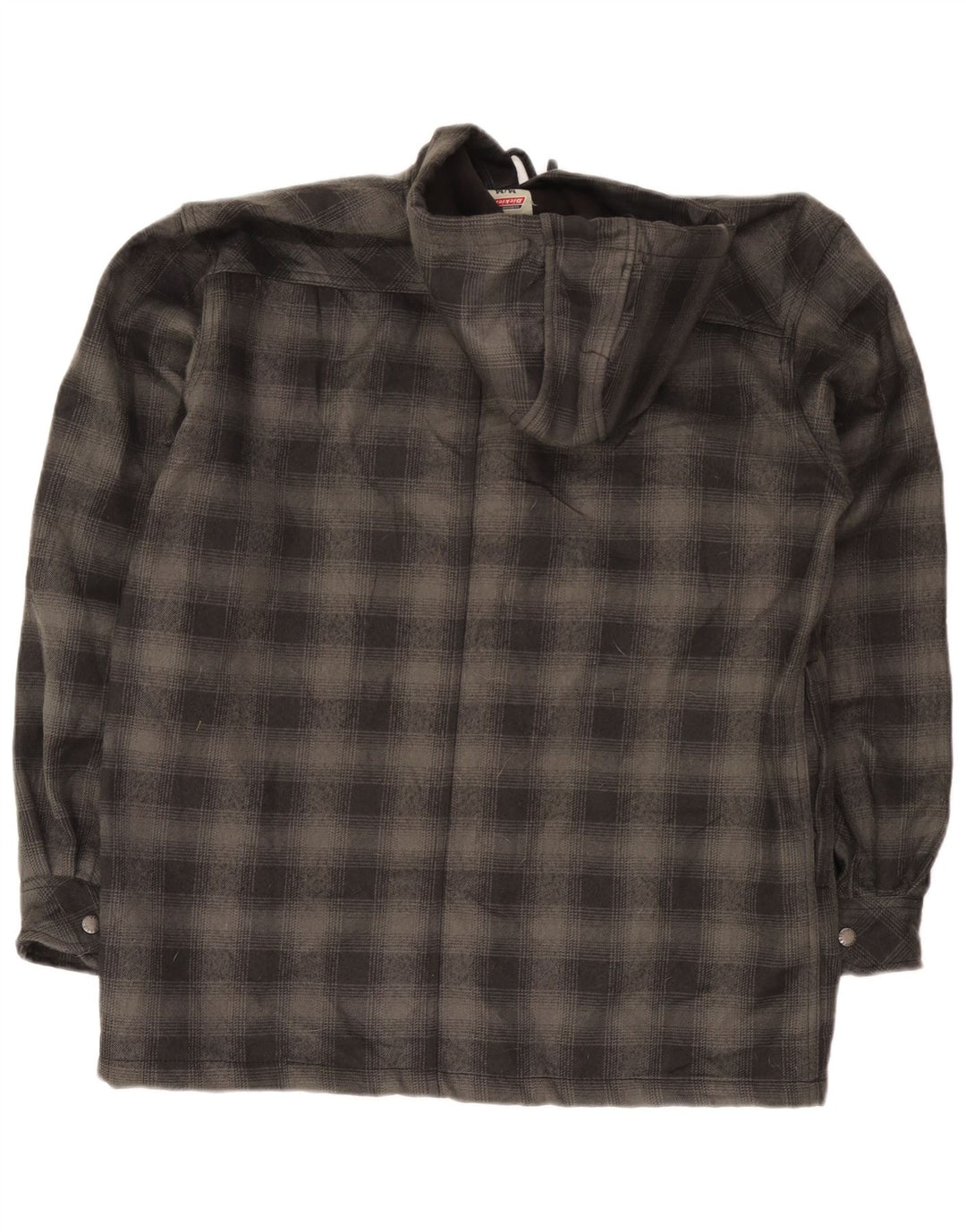 Dickies Camicia da boscaiolo con cappuccio da uomo UK 38/40 Poliestere a quadri grigio medio