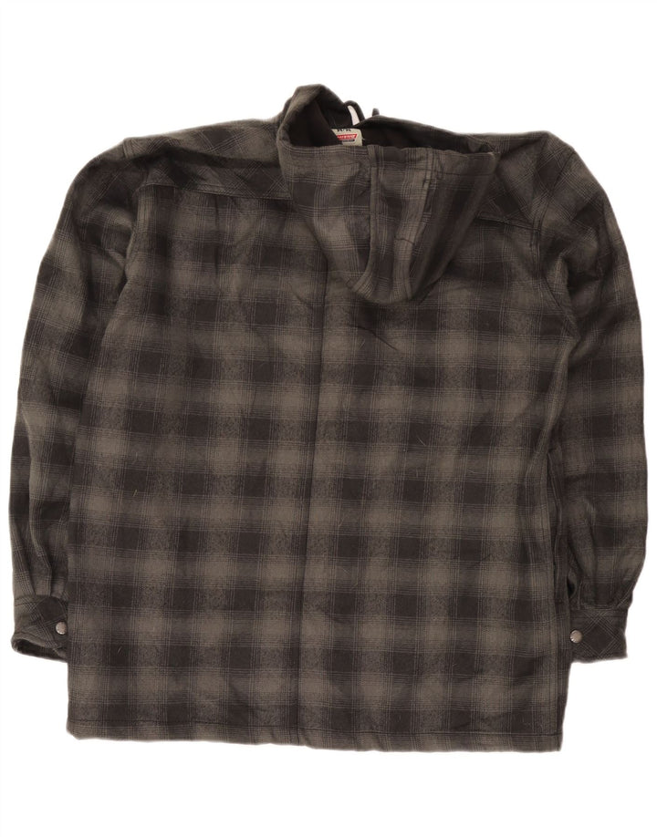 Dickies Camicia da boscaiolo con cappuccio da uomo UK 38/40 Poliestere a quadri grigio medio